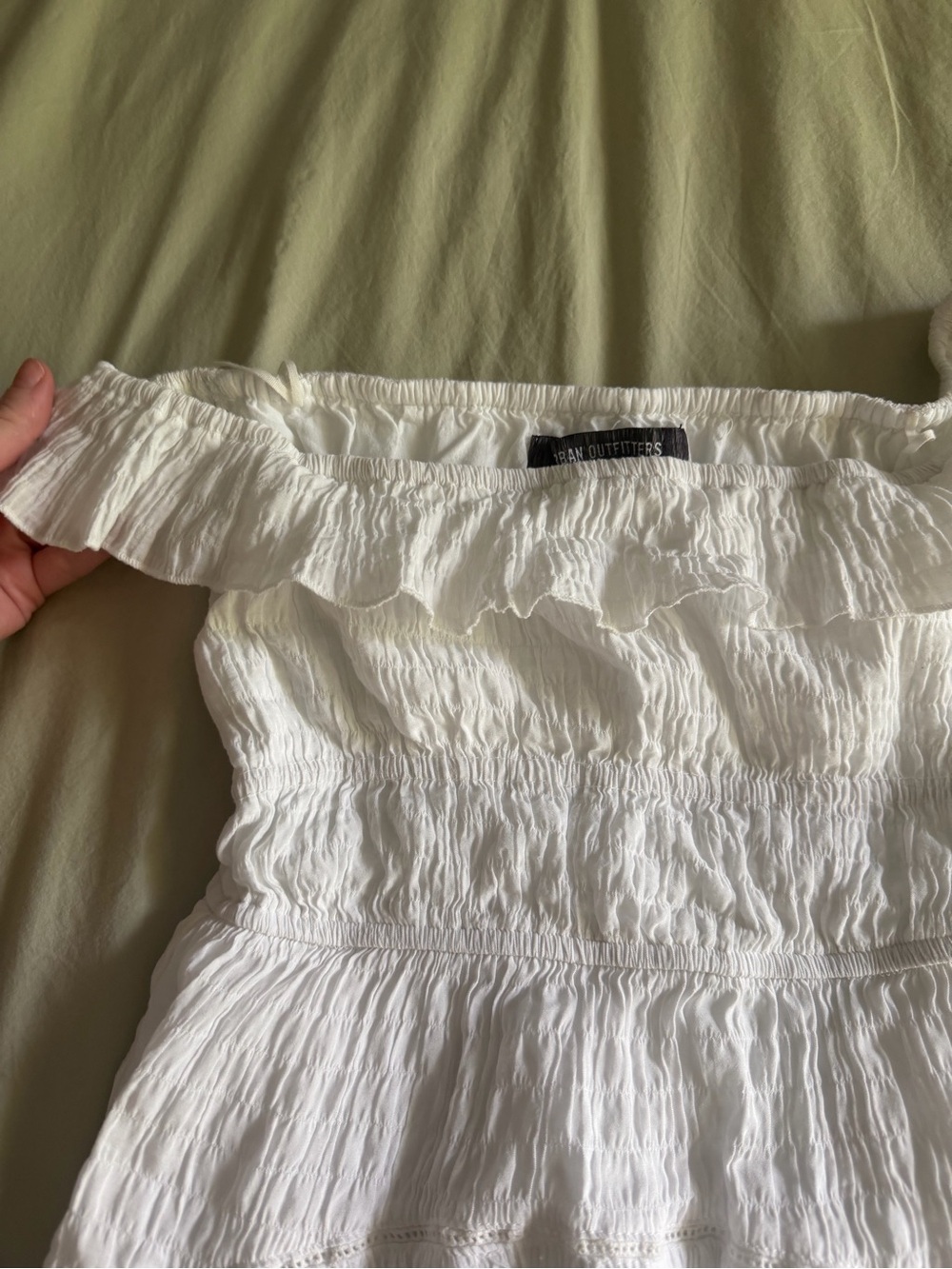 Urban Outfitters White Mini Ruffle Dress - Picture 2 of 7